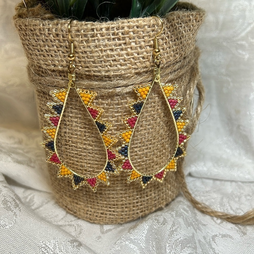 NEW Boho Inspired Brick Stitch Beaded Earrings